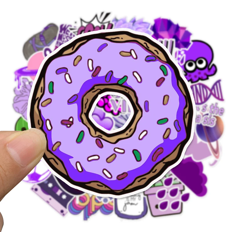 50PCS Cartoon Purple VSCO Stickers For Chidren Toy Waterproof Sticker DIY Suitcase Laptop Bicycle Helmet Car Decals For Girl F4