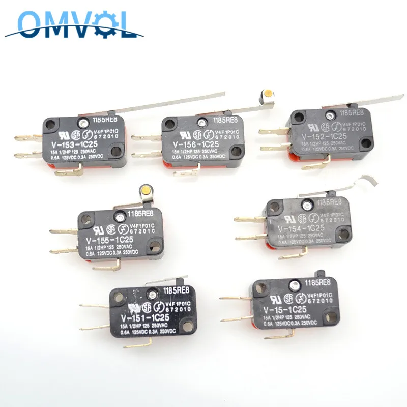 Микро концевой выключатель с Roller Lever V-15 V-151 V-152 V-153 V-154 V-155 V-156-1C25
