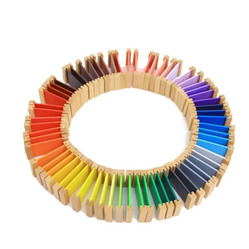 

Montessori Sensorial Material Learning Color Tablet Box Wood Preschool Toy