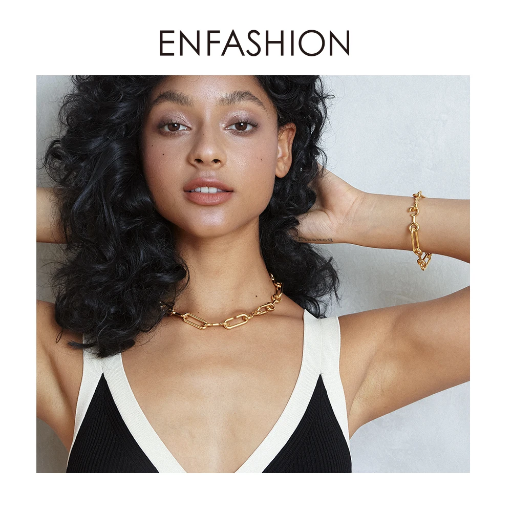 Браслеты цепочки ENFASHION B202154 для женщин и мужчин простые ювелирные украшения