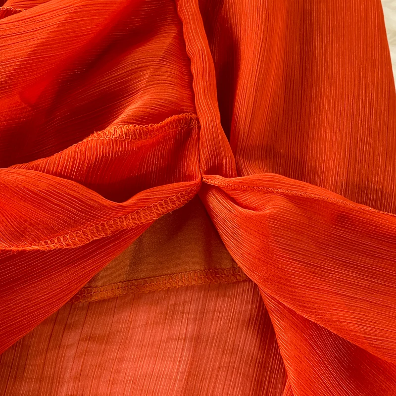 

Beach Vacation Long Dress Slash Collar Off Shoulder Chiffon Dresses Women Summer A Line Ruffle Pleated Dress Solid Color Vestido