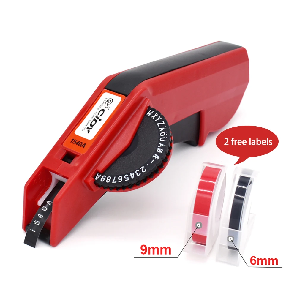 Новая красная машинка для тиснения этикеток, машинка для печати этикеток 6 мм, 9 мм, лента для принтера этикеток MOTEX E101, принтер этикеток