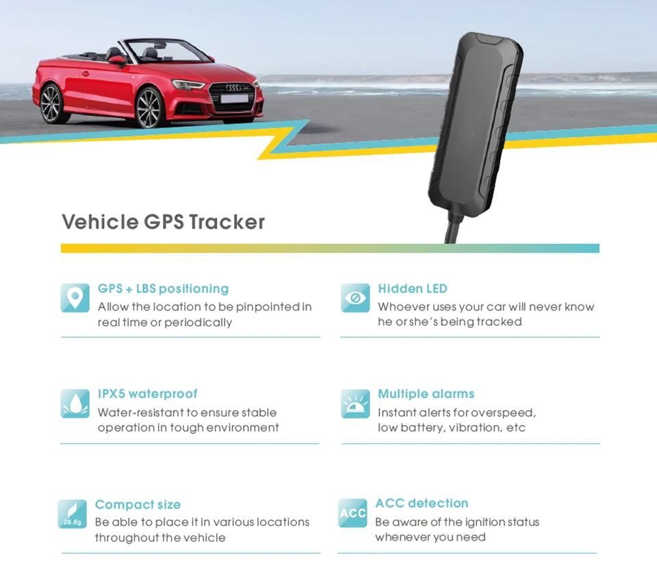 Устройство отслеживания GV25 сигнализация вибрационного перемещения GPS LBS