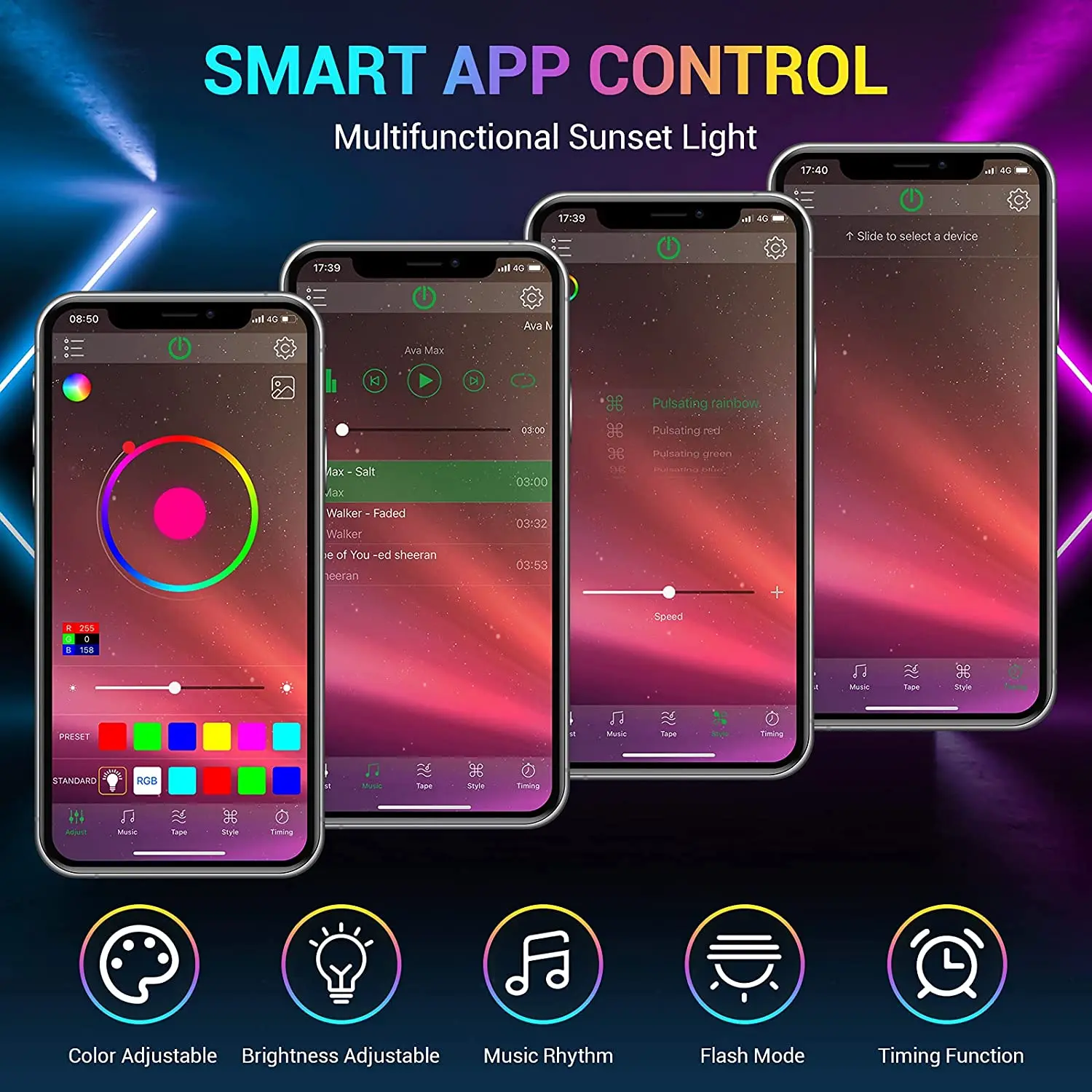 RGB-лампа светодиодная с дистанционным управлением 16 цветов | Лампы и освещение