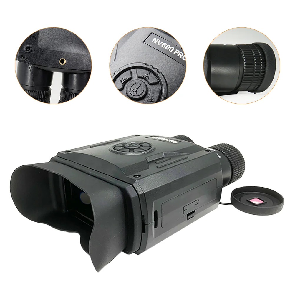 

Устройство ночного видения с двумя трубками, цифровое устройство ночного видения, фото и видео без батареи (черный)
