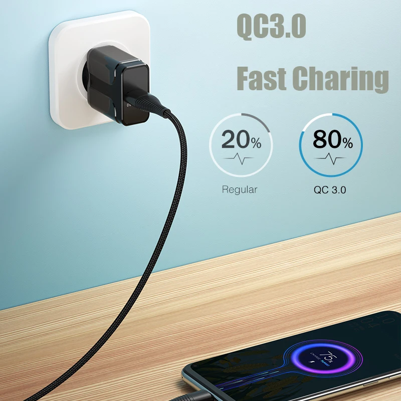 QC 3,0 4,0 USB зарядное устройство для Xiaomi samsung huawei QC3.0 быстрое зарядное устройство Turbo настенное зарядное устройство для мобильного телефона с микрокабелем type-c