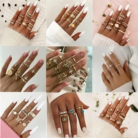trendy boho midi knuckle ring set for women crystal geometric finger rings fashion bohemian jewelry