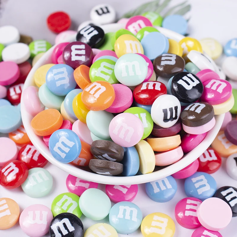 

10Pcs Colorful Interest M Beans Flatback Resin Miniatures Toys Diy Crafts Phone Shell Patch Arts Kids Hair Accessories Materials