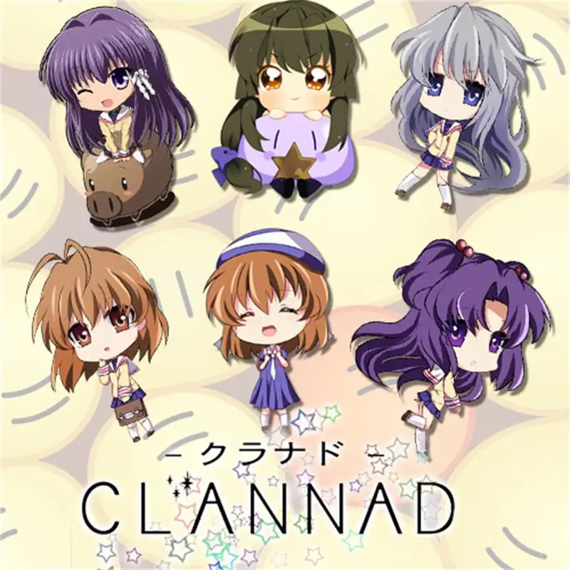 CLANNAD Furukawa Nagisa Fujibayashi Kyou Ryou Sakagami Tomoyo для косплея акриловый брелок ключей подвеска