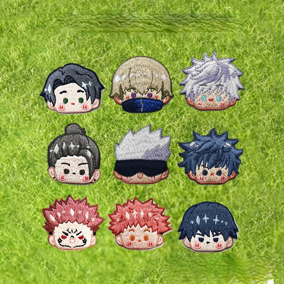 

Japan Anime Cute Embroidery Stickers Brooch Pin Jujutsu Kaisen Itadori Yuji Gojo Satoru Toge Inumaki Itabag Pendant Cosplay Gift