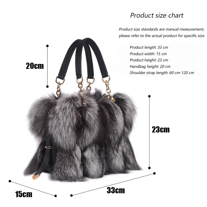 Women's Fox Fur Handbag New Fashion High-End Atmosphere Autumn And Winter Plush Fur Handbag Women's Shoulder Bag Messenger Bag