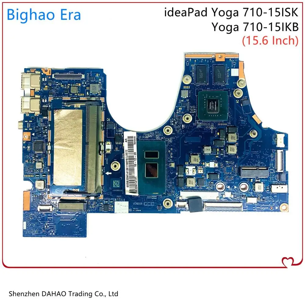 

PN: 5B20M14138 For Lenovo ideaPad Yoga 710-15IKB 710-15ISK Laptop motherboard W/ I7-7500U 940MX 2GB BIUY2_Y3 LA-D471P