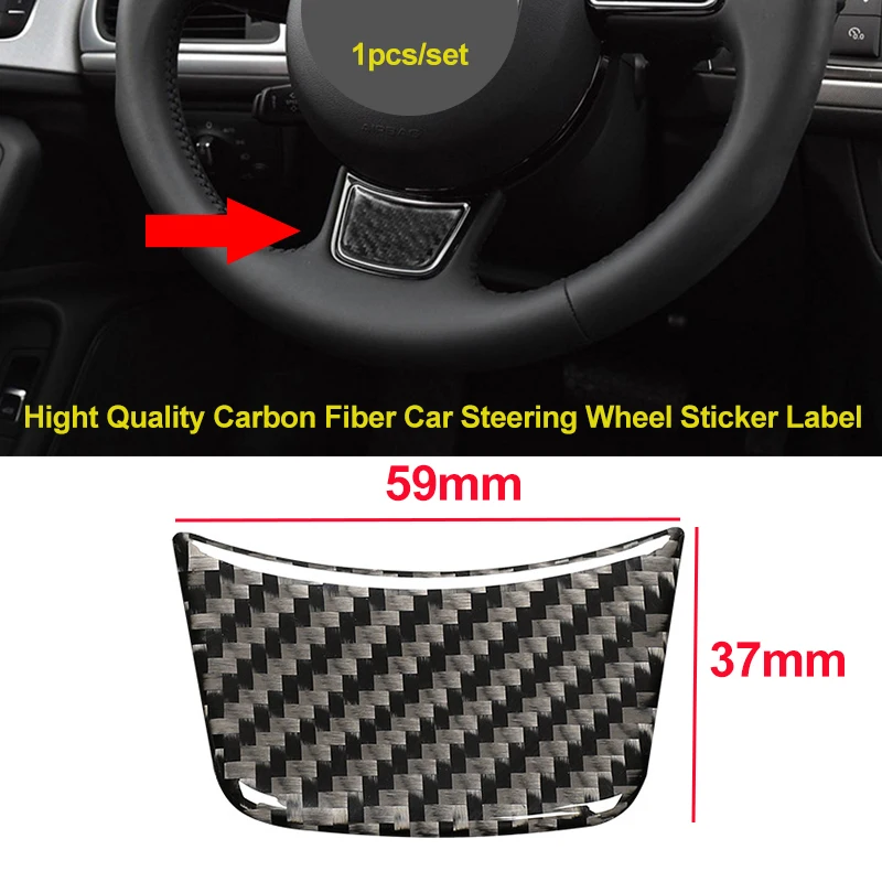

1PCS High Quality Carbon Fiber Steering Wheel Sticker Car Interior Sticker 59*37mm for Audi for sline a4 a5 a6 s4 s5 s6 s7 q3