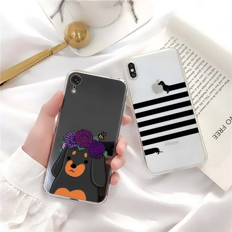 

Kawaii I Love Dachshunds Letter Phone Case for iphone 13 11 12 pro XS MAX 8 7 6 6S Plus X 5S SE 2020 XR case