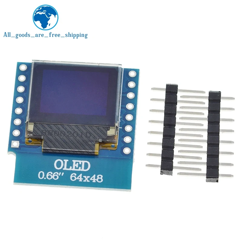 Модуль OLED TZT 0 66 дюйма для WEMOS D1 MINI ESP32 модуль Arduino AVR STM32 64x48 ЖК-экран IIC I2C |