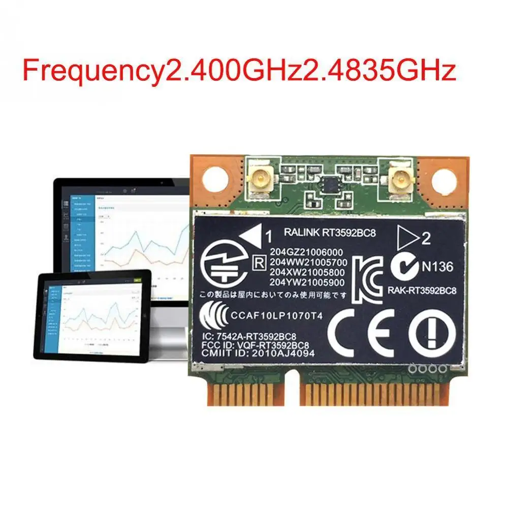 RALINK Rt3592 rt3592bc8 двухдиапазонный 300 Мбит/с Wifi половинная 4230s 4730s 4530s карта для hp Mini 4430s