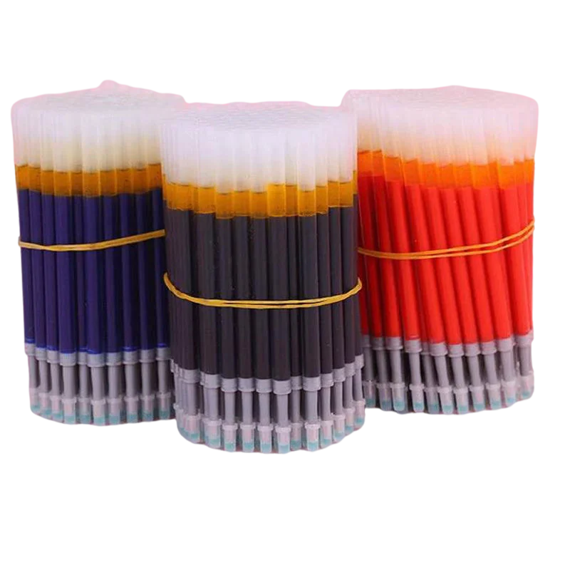 

50pcs/Set Retractable Press Gel Pen Refills 0.5mm Blue/Black/Blue/Red Ink Rod Student Writing Push Type Gel Pens Business