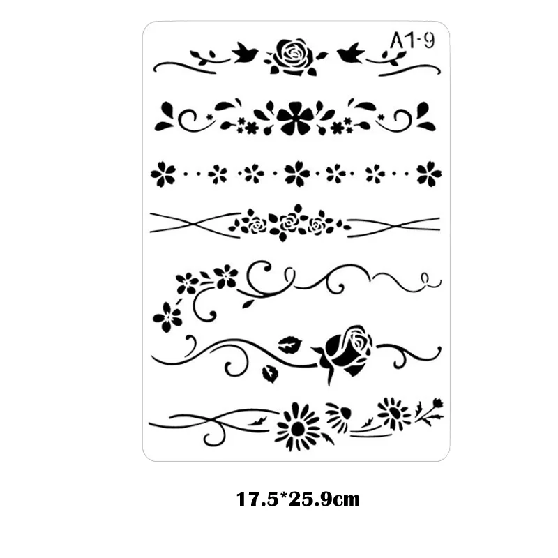 Цветочный трафарет розы разделительный шаблон для рисования сделай сам тиснение