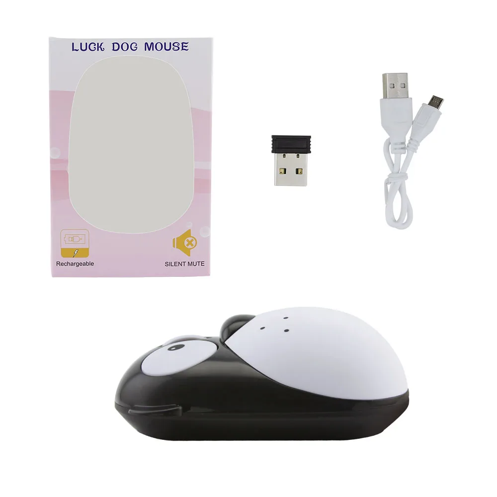 Перезаряжаемая беспроводная мышь милая оптическая Тихая USB эргономичная игровая