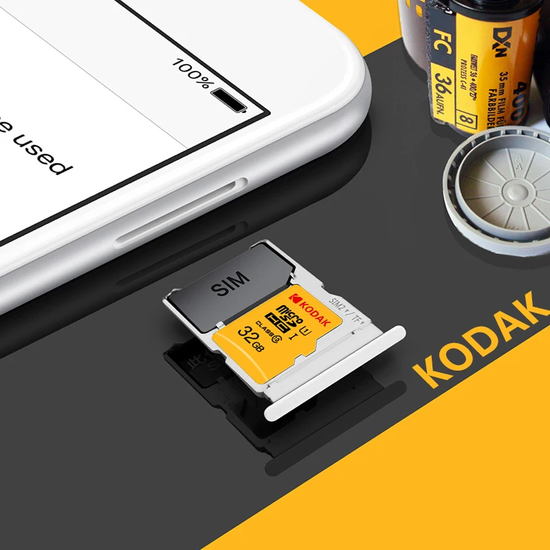 Kodak Micro SD карты 128 ГБ оперативной памяти 32 Гб встроенной 64 256 TF карта Class10 U3 A1 V30 слот