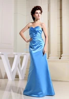 free shipping 2016 formal dresses blue long new design hot sale brides maid dress beading custom sizecolor bridesmaid dress