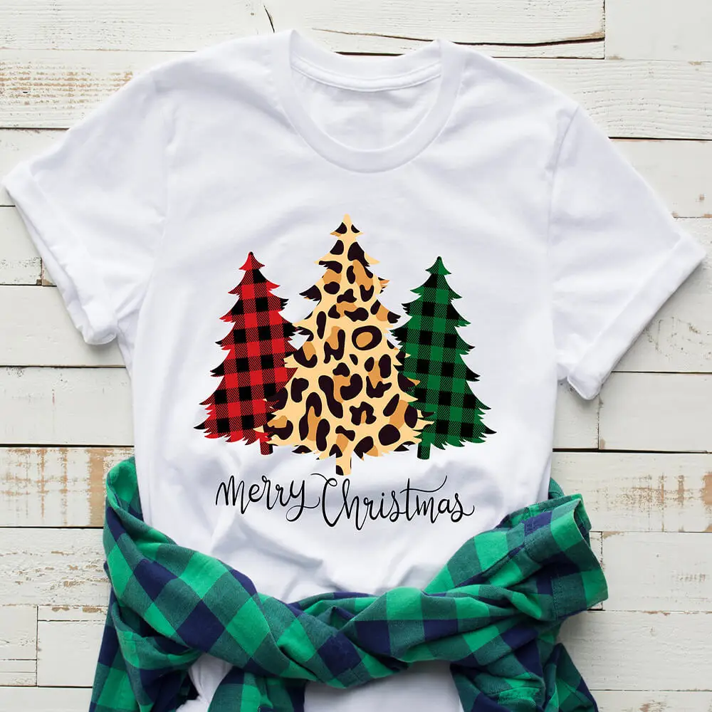 

Merry Christmas Tree Colored Graphic Printed 100%Cotton T Shirt New Arrival Christmas Shirt Christmas Holiday Gift DropShip