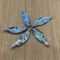 natural abalone shell pendant fashion resin charm pendant ladies exquisite jewelry for diy jewelry bracelet necklace leaf shape