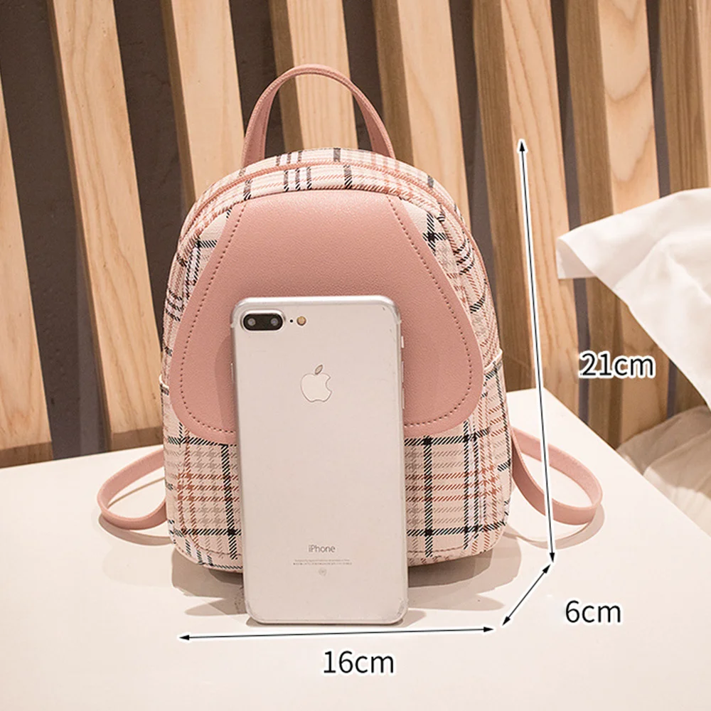 

Mini Backpack Women Shoulder Bag For Teenage Girl Plaid Shoulder Bag Korean Style School Bag New Trendy Female Backpack