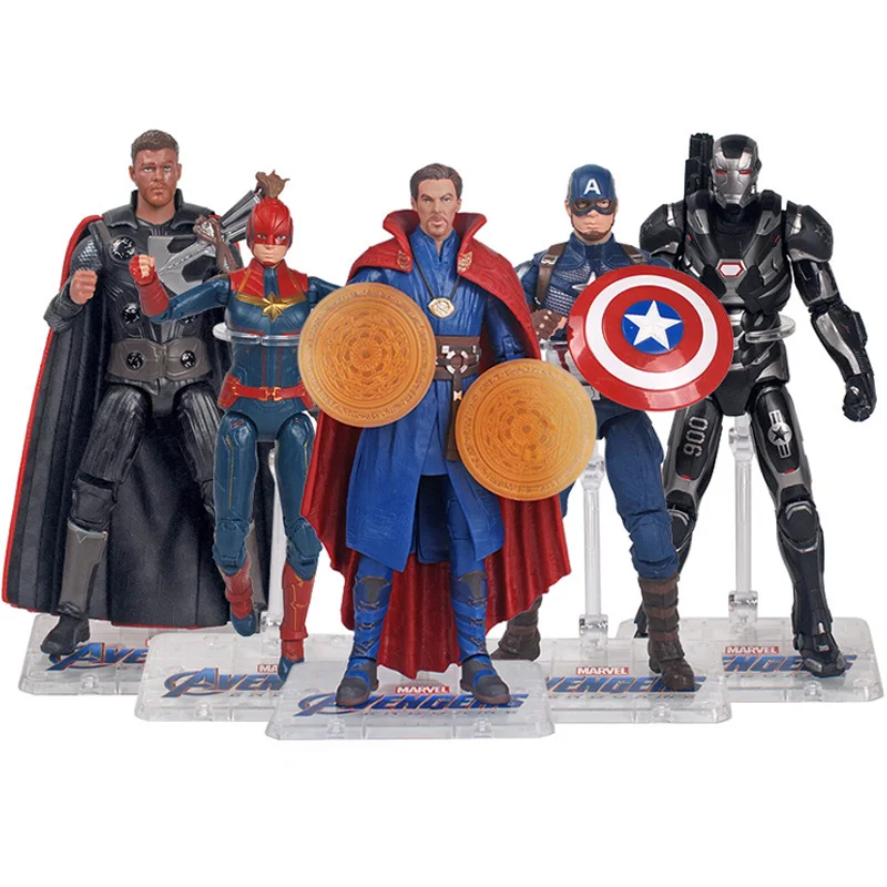 

Avengers Marvel Superhero War Machine Captain America Doctor Strange Vision Thor Action Figure Ironman Series Collection Toys
