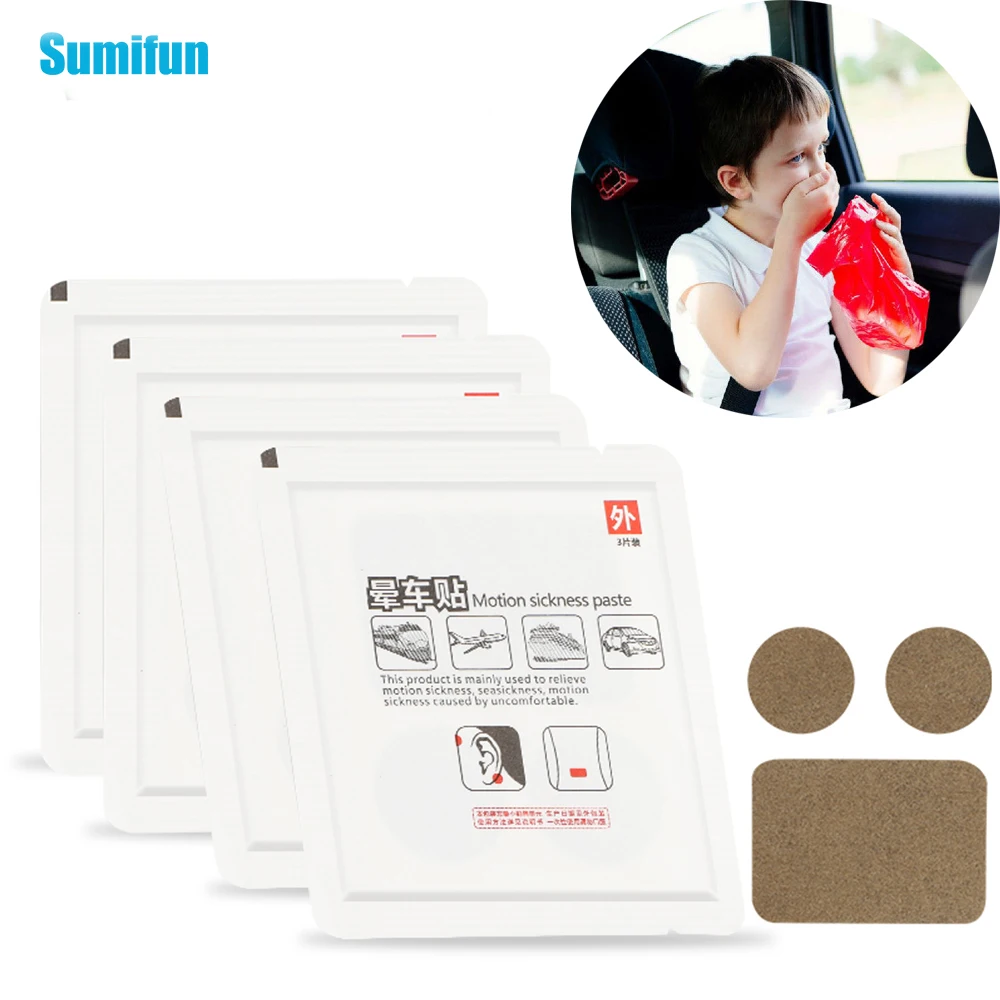 

6Pcs/2Bags Motion Sickness Carsickness Sticker Paste Relief Anti Headache Airsickness Seasickness Plaster Nausea Dizzy Patch