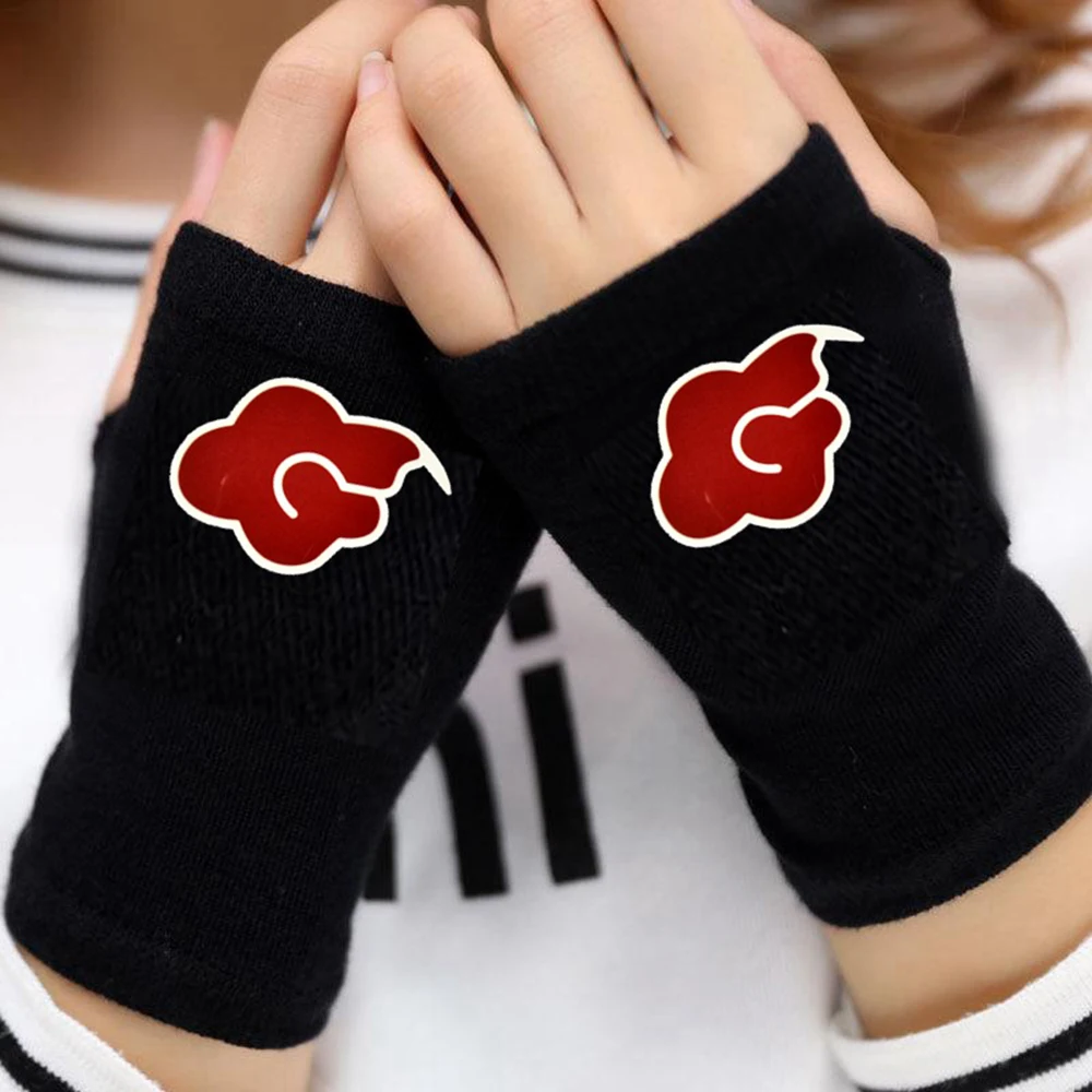 

Kakashi Cosplay Gloves Costume Accessory Board Akagi Anime Man Woman Hot Black Short Style Knitting Elasticity Warm Cuff