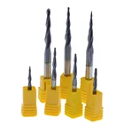 Вольфрамовые твердосплавные фрезы 3,175 мм, 4 мм, 6 мм, со сферическим концом, конические Концевые Фрезы с ЧПУ, фрезы по дереву и металлу