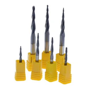 Вольфрамовые твердосплавные фрезы 3,175 мм, 4 мм, 6 мм, со сферическим концом, конические Концевые Фрезы с ЧПУ, фрезы по дереву и металлу