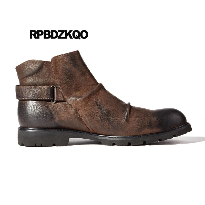 Обувь Короткие ботинки ручной работы на меху из искусственной кожи с натуральным