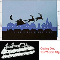 christmas santa reindeer elk sled sleigh metal cutting die set pine tree cutterfor clear stamp scrappbooking card make diy