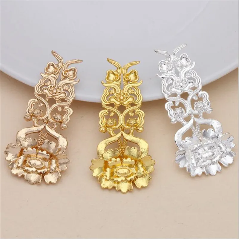 

SIXTY TOWFISH 5 Pieces DIY Jewelry Accessories 50*23mm Alloy Ancient Retro Style Materials Flower Charms