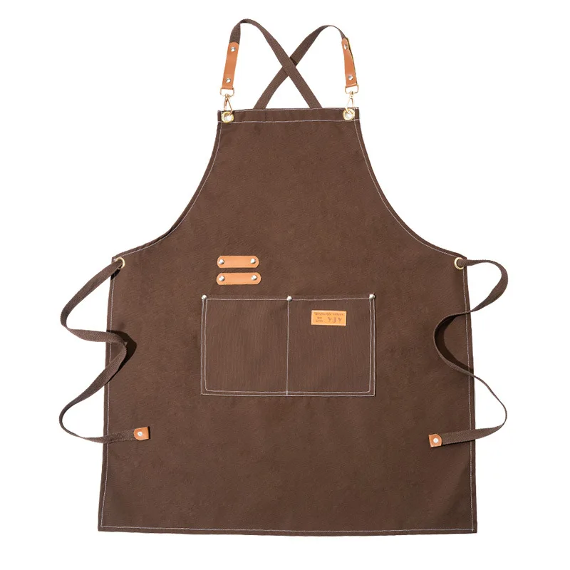 

Chef Apron-Barista Cross Back Apron for Men Women with Adjustable Straps and Large Pockets For Bartender,Barber