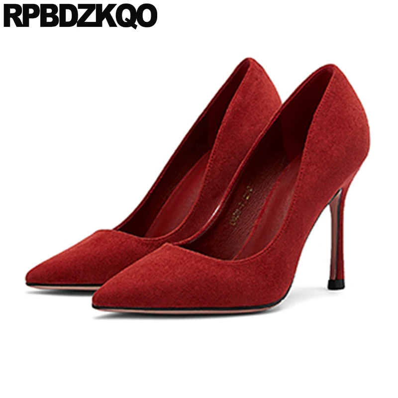 Туфли-лодочки женские замшевые телесного цвета с острым носком 8 см - купить по