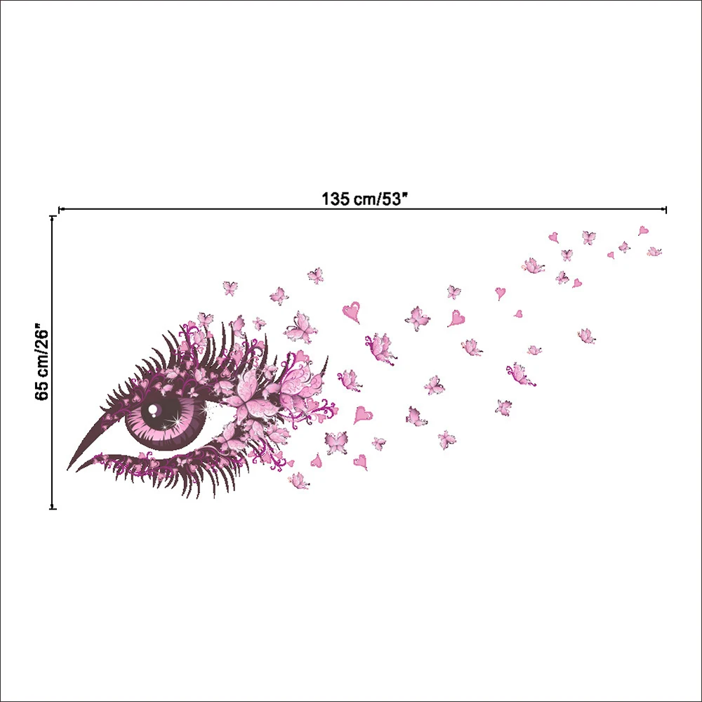 

Pink Eye Butterfly Wall Sticker Mural Decals Removable Home Decoration Props Hot