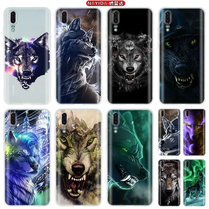Мягкие силиконовые чехлы Fierce Snow Wolf для Huawei P40 P30 P20 P10 Lite Pro E P Smart Z 2020 2019 | Мобильные