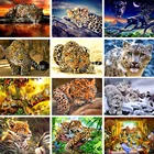 Набор для творчества, алмазная 5d-картина с леопардовыми стразы, полноразмернаякруглая вышивка с мотивами животных, мозаика для украшения