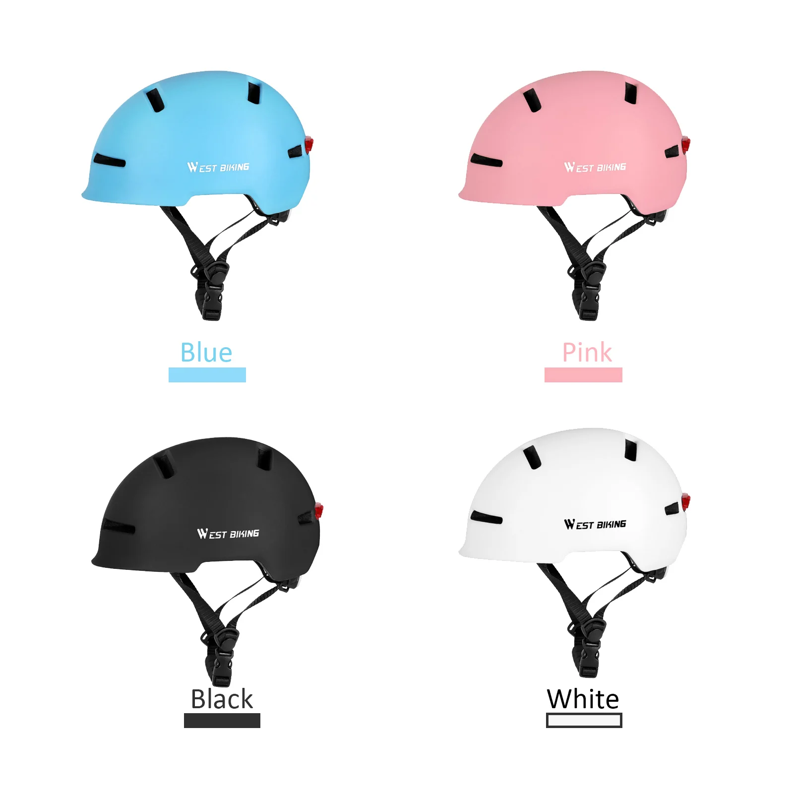 

WEST BIKING Bicycle Helmet Taillight Cycling Helmet with Rear Light Men Women Commuting Bike Scooter Helmet for Adult Helmet