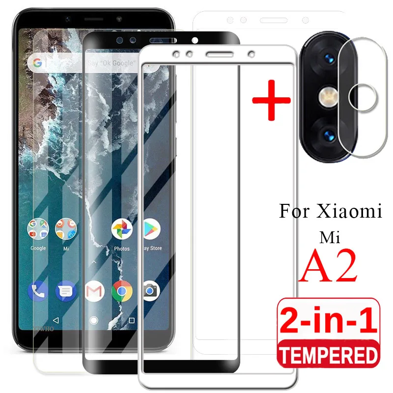 Закаленное стекло для камеры 2 в 1 Защита экрана Xiaomi Mi A2 Xiao A Защитная пленка