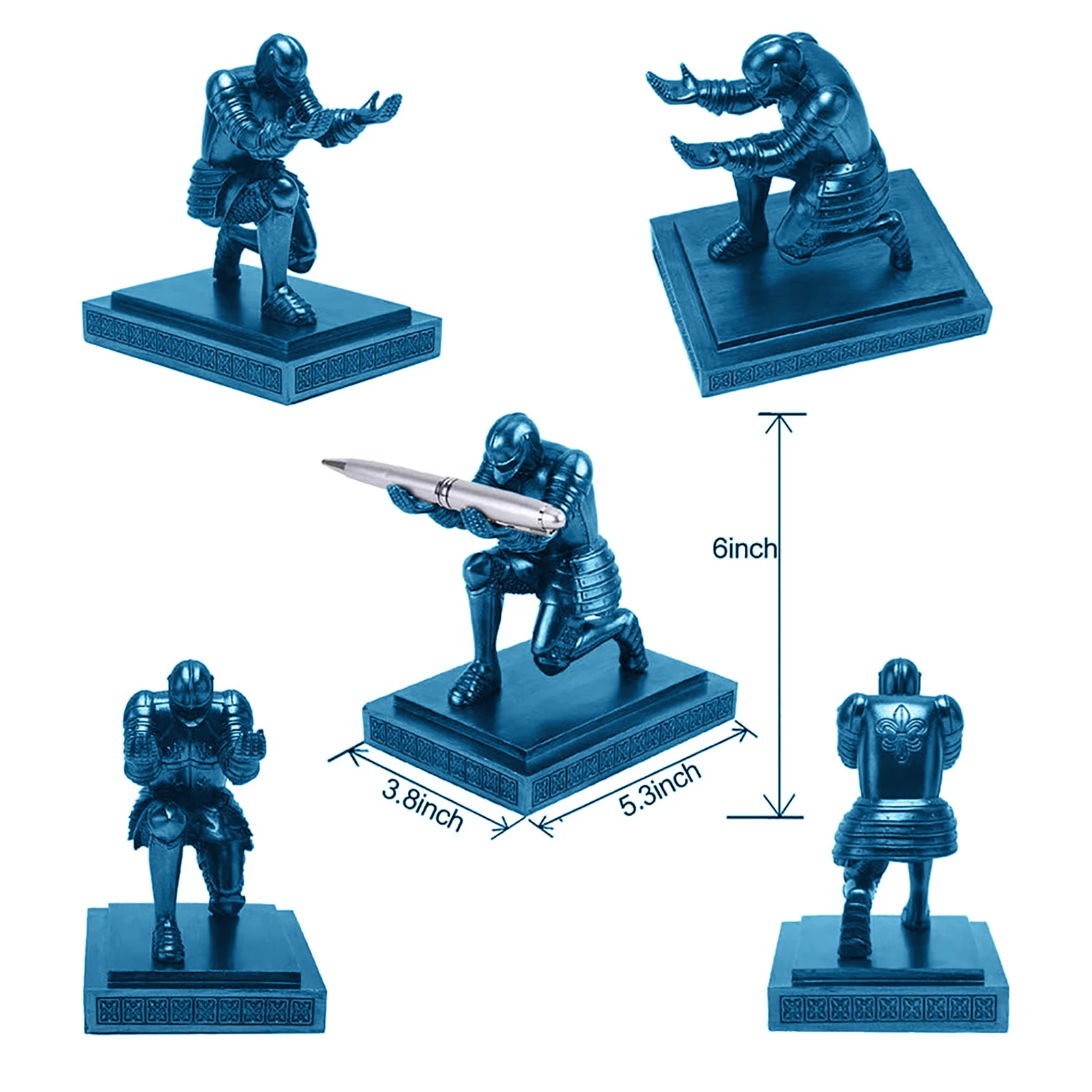 

Stainless Steel Pen stationery Holder Knight Soldier Figures Pencil Stand Desk Home Office accessories Organizer penholder