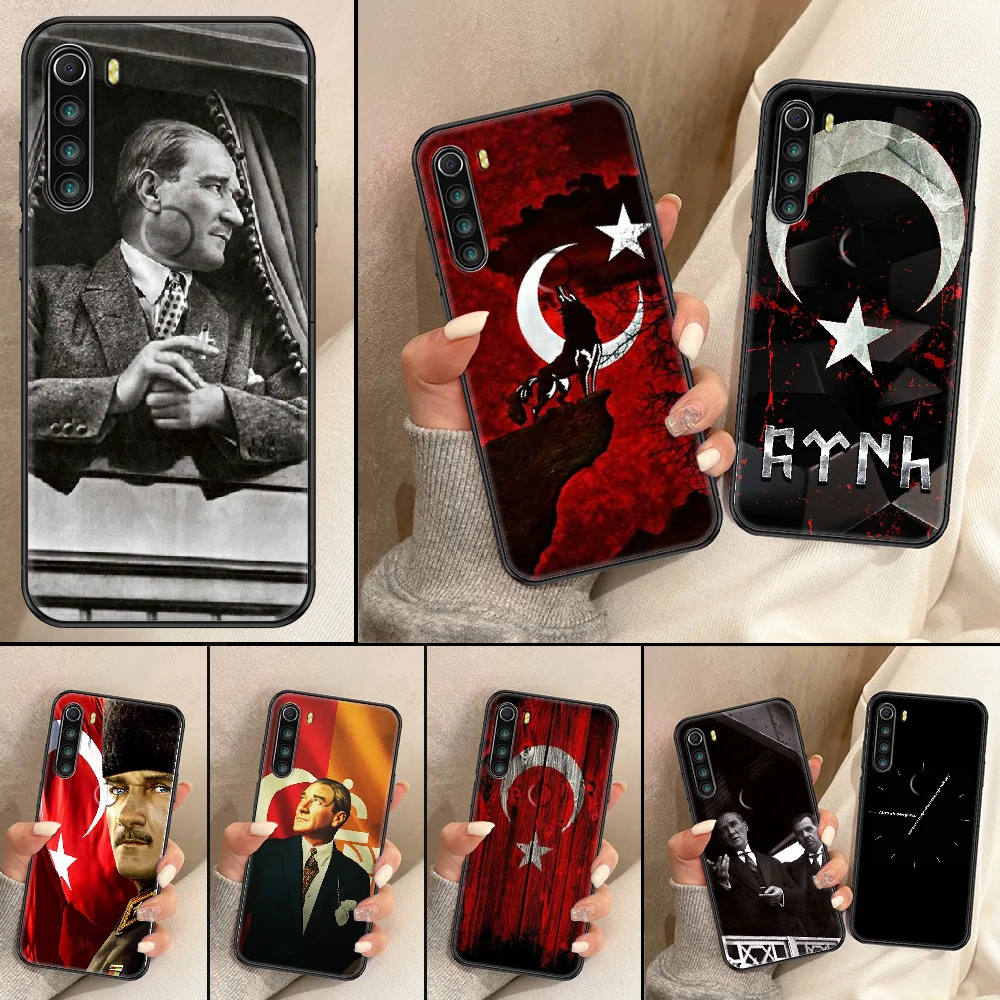 

Turkey Mustafa Kemal Ataturk Phone Case For Xiaomi Redmi Note 7 8 9 10 7A 8T 9A 9T 9S 10S Pro black trend prime tpu cell cover
