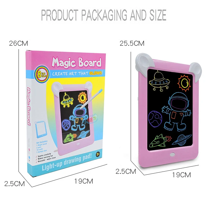 Светящийся магический коврик светильник в виде планшета для рисования