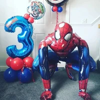 7pcs 3d spiderman super hero balloon the avengers 30 number 3 4 5 6 years birthday party decoration kids childrens toy gifts