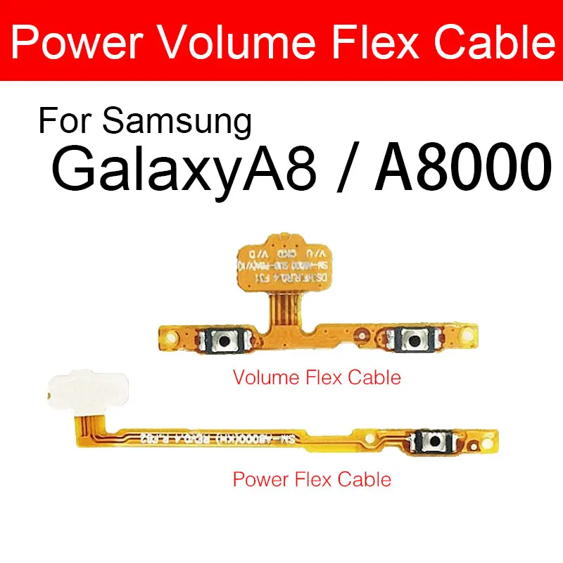 Гибкий кабель питания и громкости для Samsung Galaxy A8 SM A8000 переключатель мощности