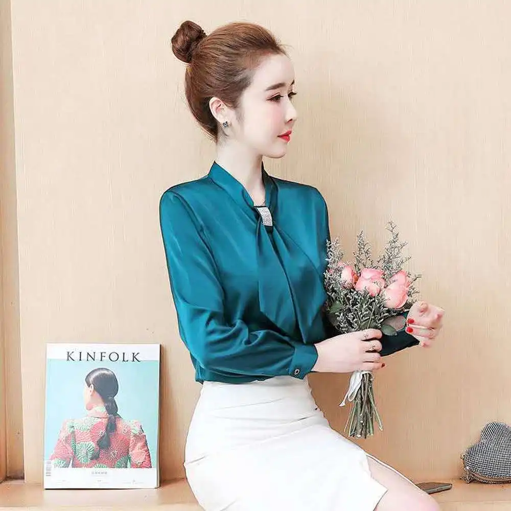 Повседневная однотонная женская рубашка верхняя одежда топы Новая офисная