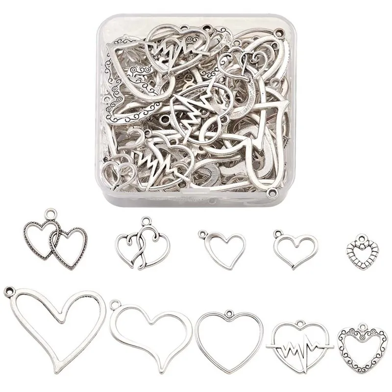

100 шт./кор. сердце Тибетский Стиль Сплав Подвески для изготовления ювелирных изделий DIY браслет ожерелье аксессуары выводов